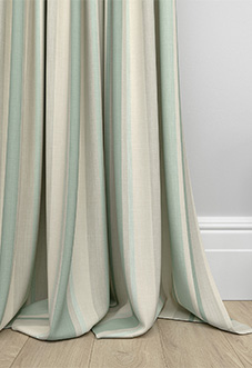 Laura Ashley Awning Stripe, Smoke Green - Made to Measure Curtains